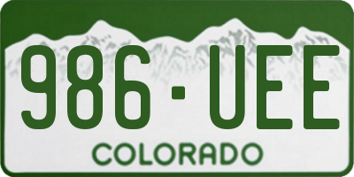 CO license plate 986UEE
