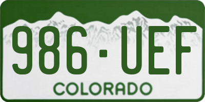 CO license plate 986UEF