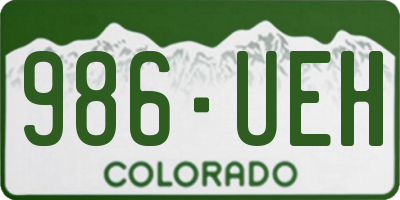 CO license plate 986UEH