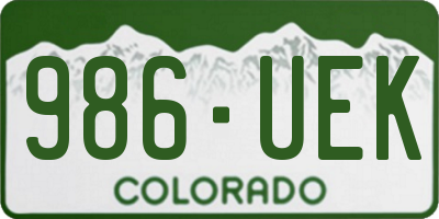 CO license plate 986UEK