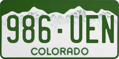 CO license plate 986UEN