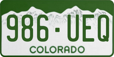 CO license plate 986UEQ