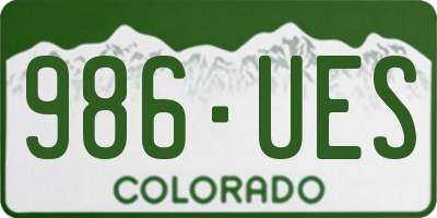 CO license plate 986UES