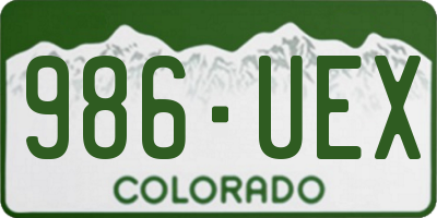 CO license plate 986UEX