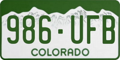 CO license plate 986UFB