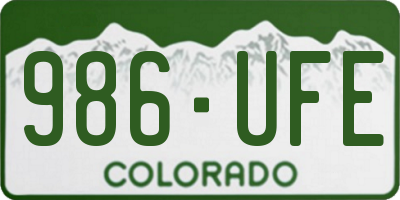 CO license plate 986UFE