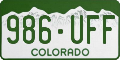 CO license plate 986UFF