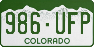 CO license plate 986UFP