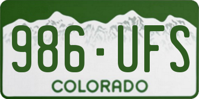 CO license plate 986UFS