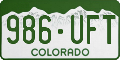 CO license plate 986UFT