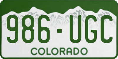 CO license plate 986UGC