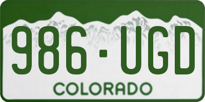 CO license plate 986UGD