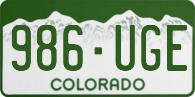 CO license plate 986UGE