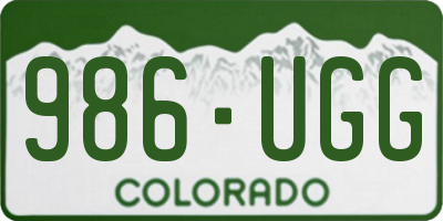 CO license plate 986UGG