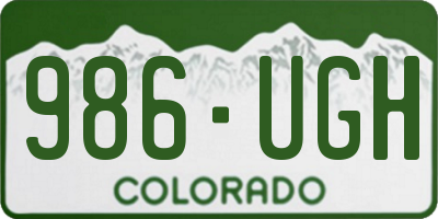 CO license plate 986UGH
