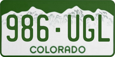CO license plate 986UGL