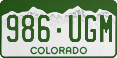 CO license plate 986UGM