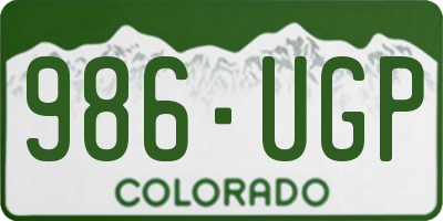 CO license plate 986UGP