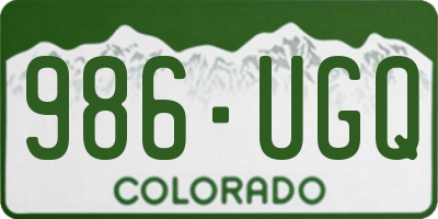 CO license plate 986UGQ