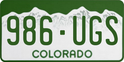 CO license plate 986UGS
