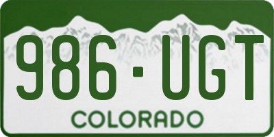 CO license plate 986UGT