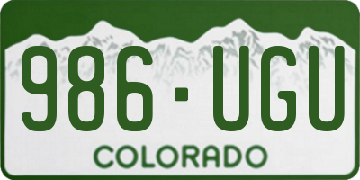 CO license plate 986UGU