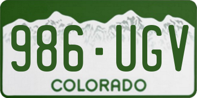 CO license plate 986UGV