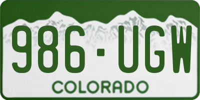 CO license plate 986UGW