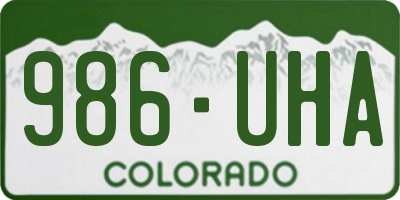 CO license plate 986UHA