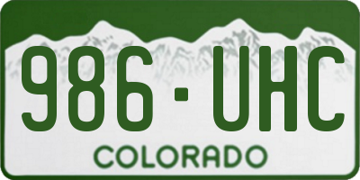 CO license plate 986UHC