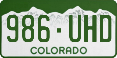 CO license plate 986UHD