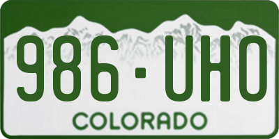CO license plate 986UHO