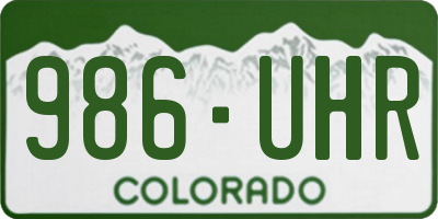 CO license plate 986UHR