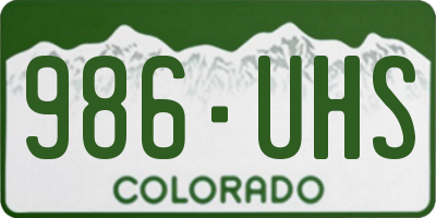 CO license plate 986UHS