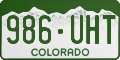 CO license plate 986UHT