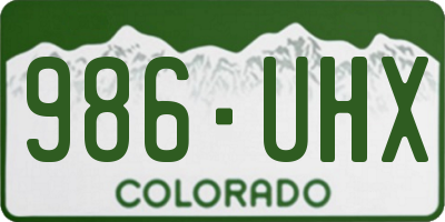 CO license plate 986UHX