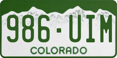 CO license plate 986UIM