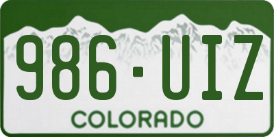 CO license plate 986UIZ