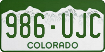 CO license plate 986UJC