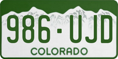 CO license plate 986UJD