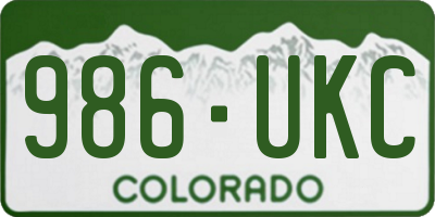 CO license plate 986UKC