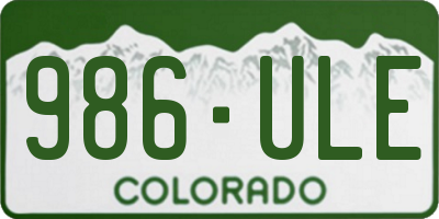 CO license plate 986ULE