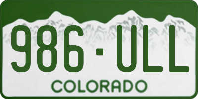 CO license plate 986ULL