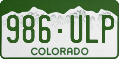 CO license plate 986ULP