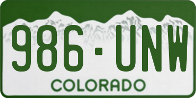 CO license plate 986UNW