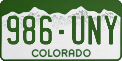 CO license plate 986UNY