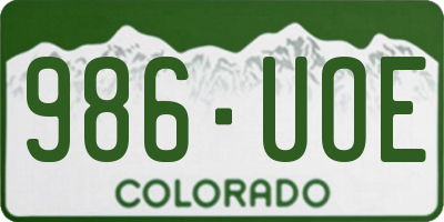 CO license plate 986UOE