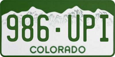 CO license plate 986UPI