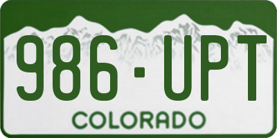 CO license plate 986UPT