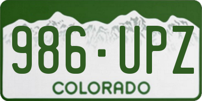 CO license plate 986UPZ
